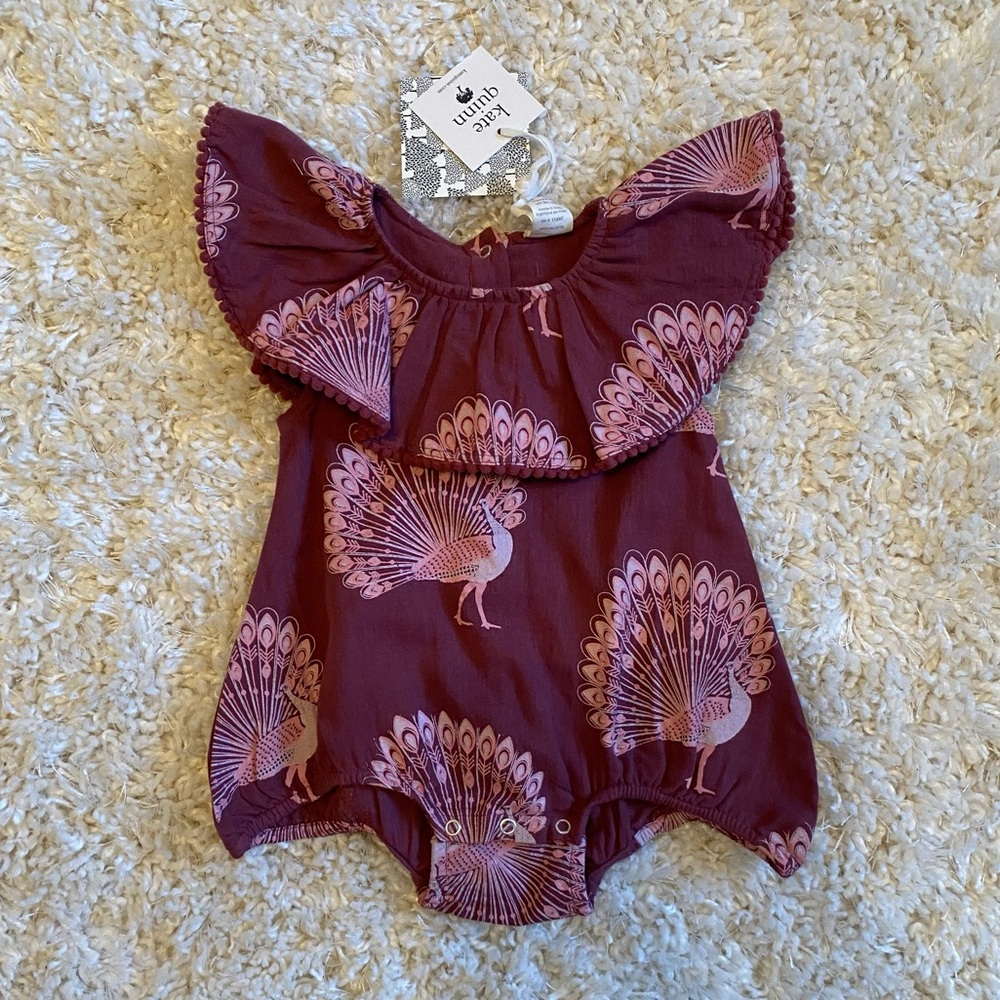 Kate Quinn Sleeveless Ruffle Bubble | Ginger Peacock | 3-6 months